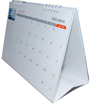 Tri-Fold Calendar Standing Upright